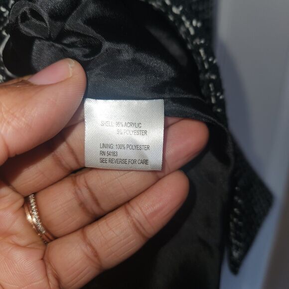 Calvin Klein Womens One-Button Vintage Blazer Jacket Size 10 Black/White - Picture 5 of 7